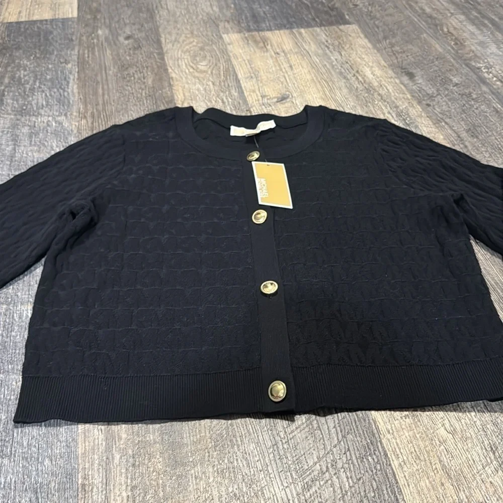 NWT Michael Kors Women Long Sleeves Logo Knitted Sweater